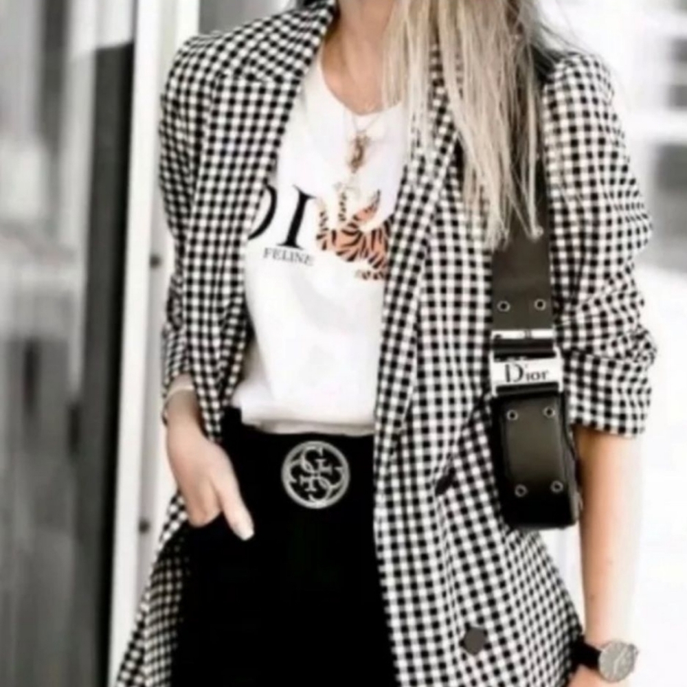 Cute Gingham Lightweight Blazer - image 4